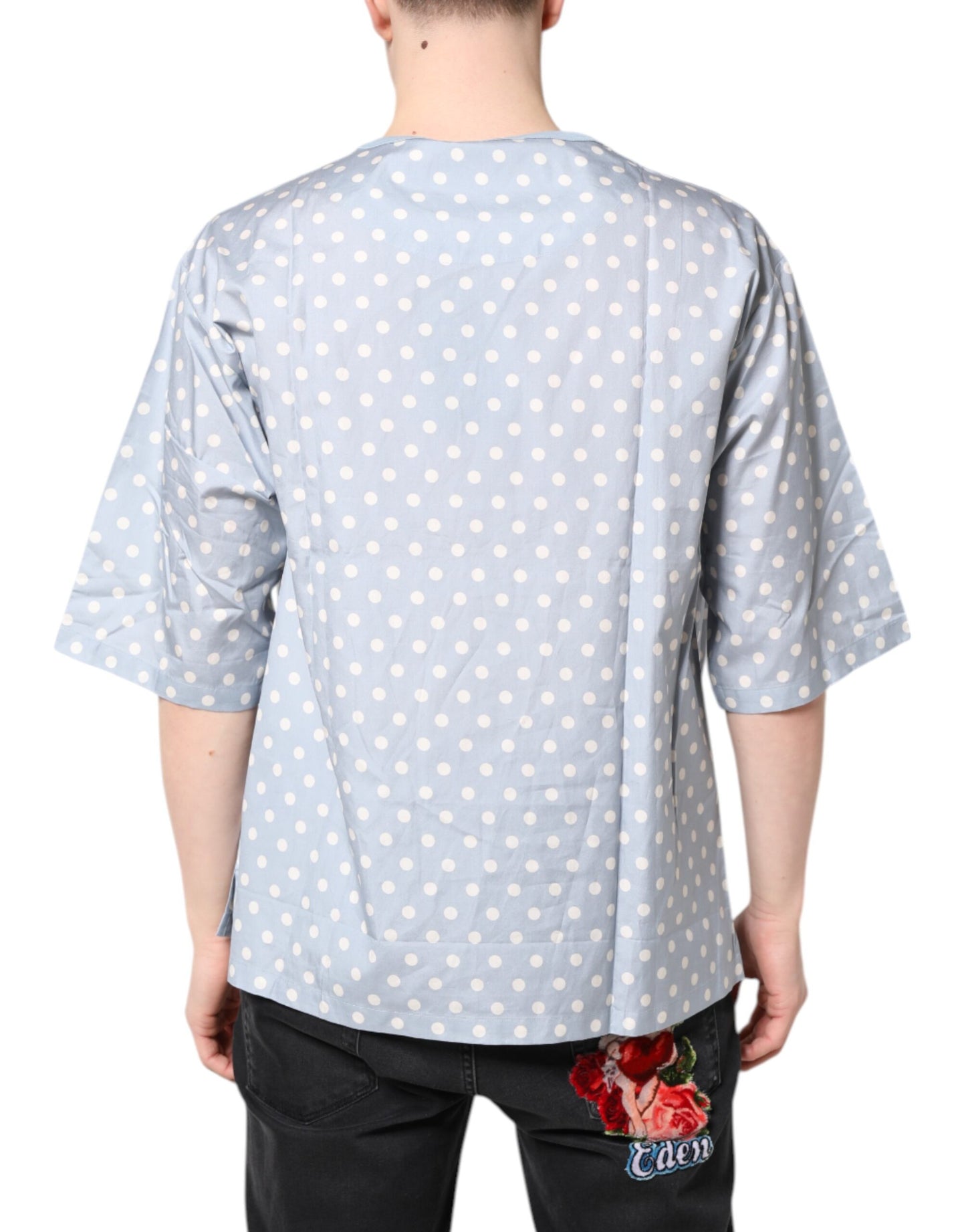 Dolce &amp; Gabbana Light Blue Graphic Print Short Sleeve T-shirt