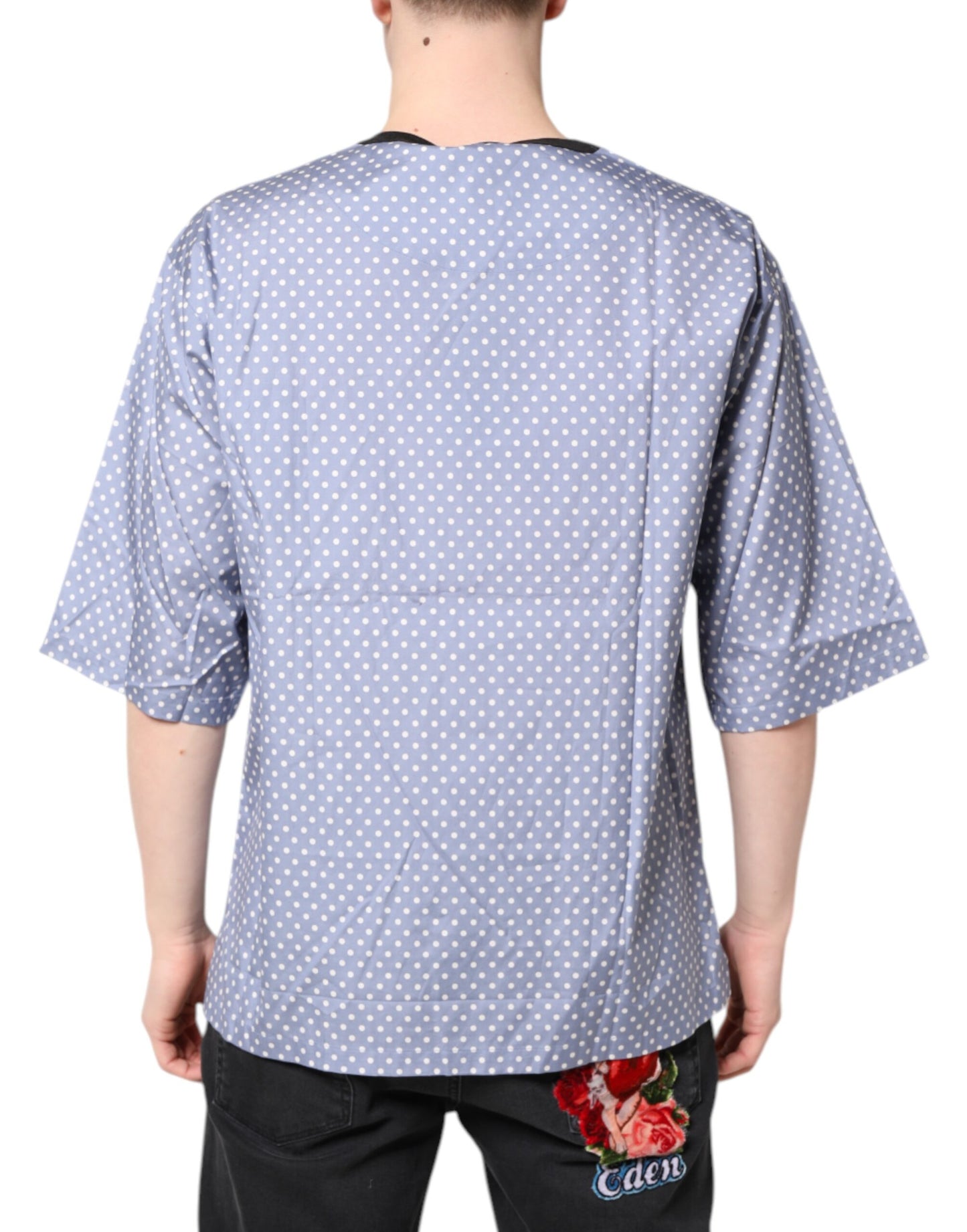 Dolce &amp; Gabbana Light Blue Graphic Print Short Sleeve T-shirt
