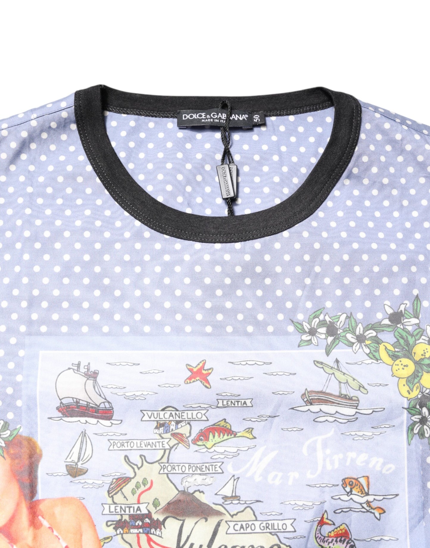 Dolce &amp; Gabbana Light Blue Graphic Print Short Sleeve T-shirt