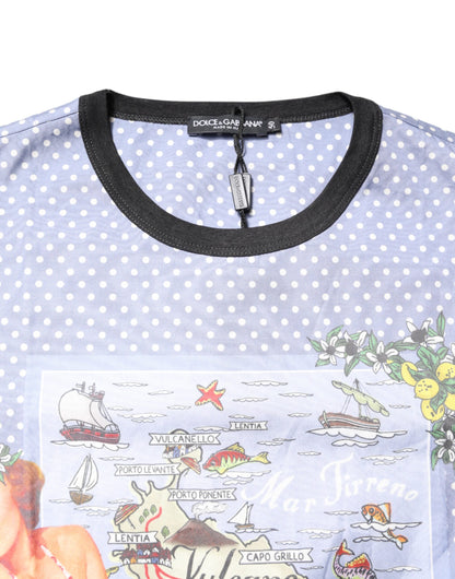 Dolce &amp; Gabbana Light Blue Graphic Print Short Sleeve T-shirt