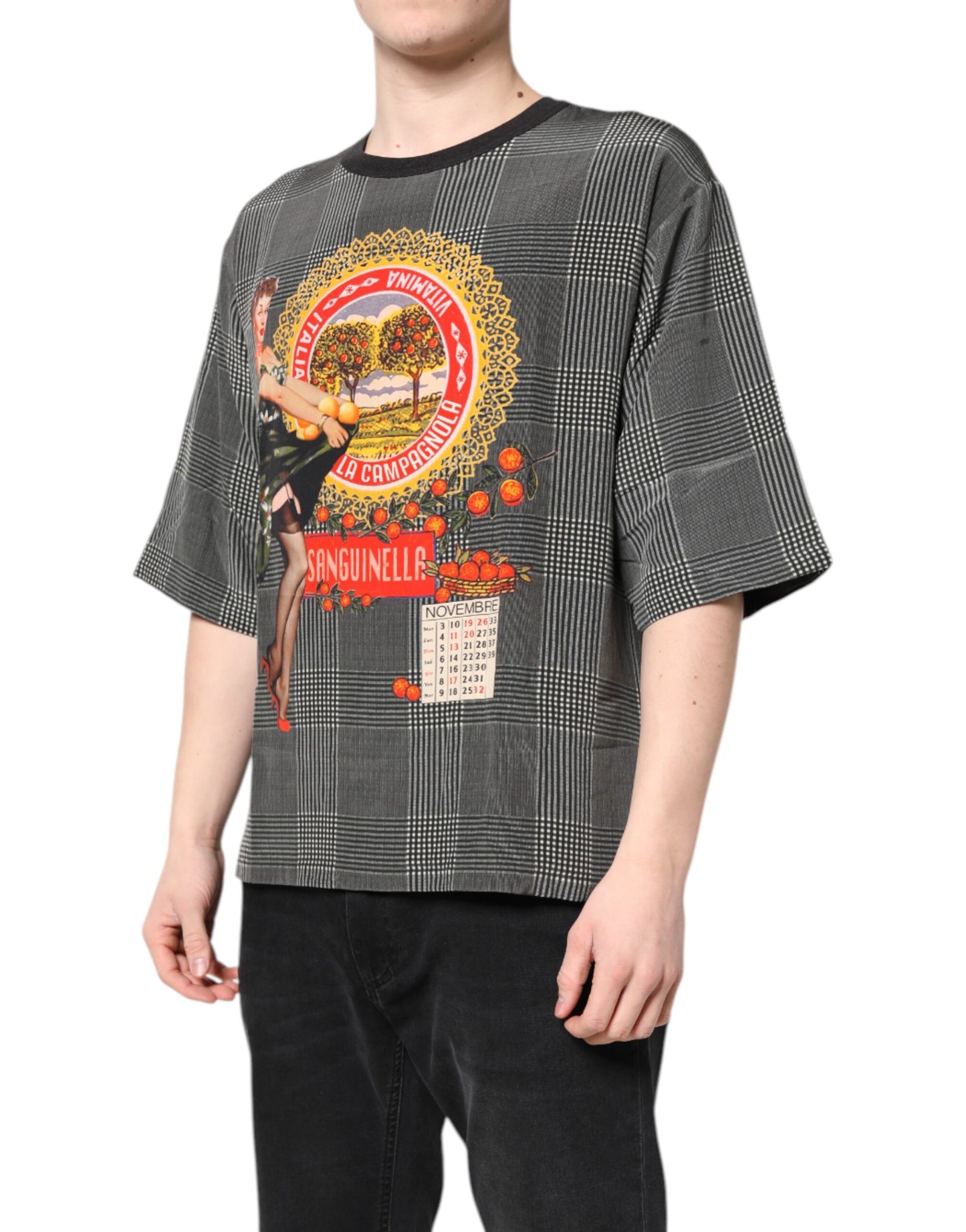 Dolce &amp; Gabbana Black White Graphic Print Short Sleeve T-shirt