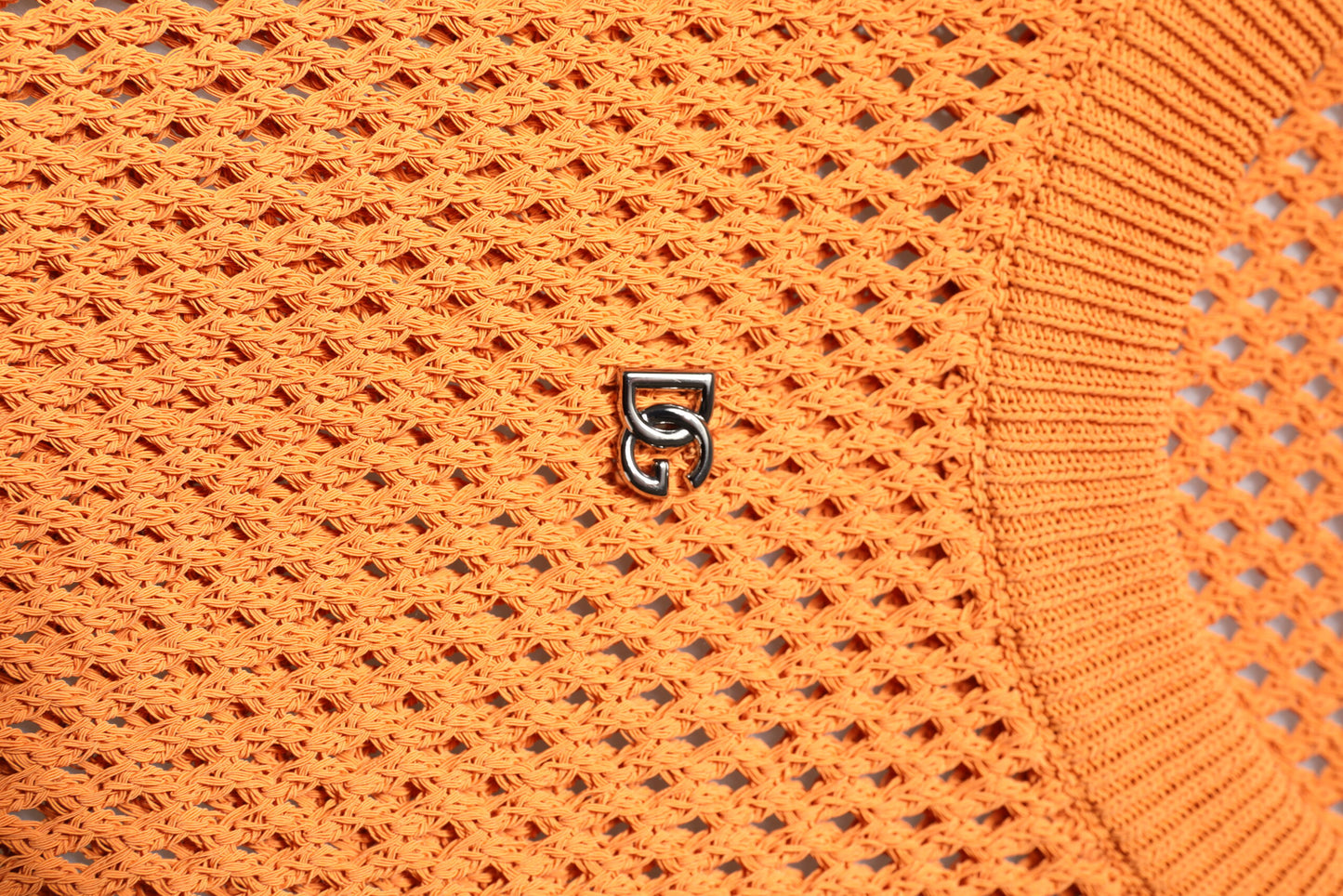 Dolce &amp; Gabbana Orange Cashmere Round Neck Sleeveless T-shirt