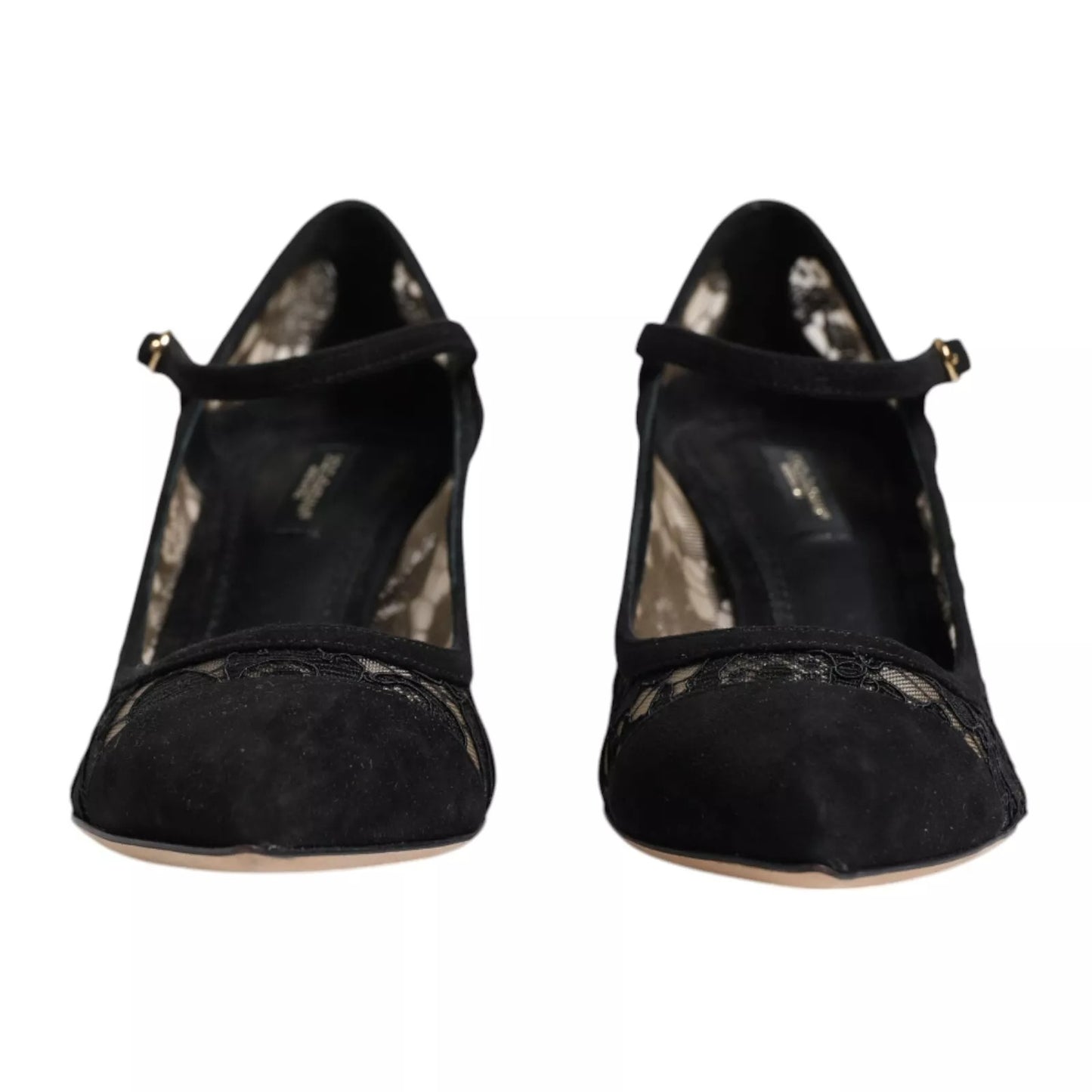 Dolce &amp; Gabbana – Schwarze Mary Jane-Pumps mit Spitze von Taormina