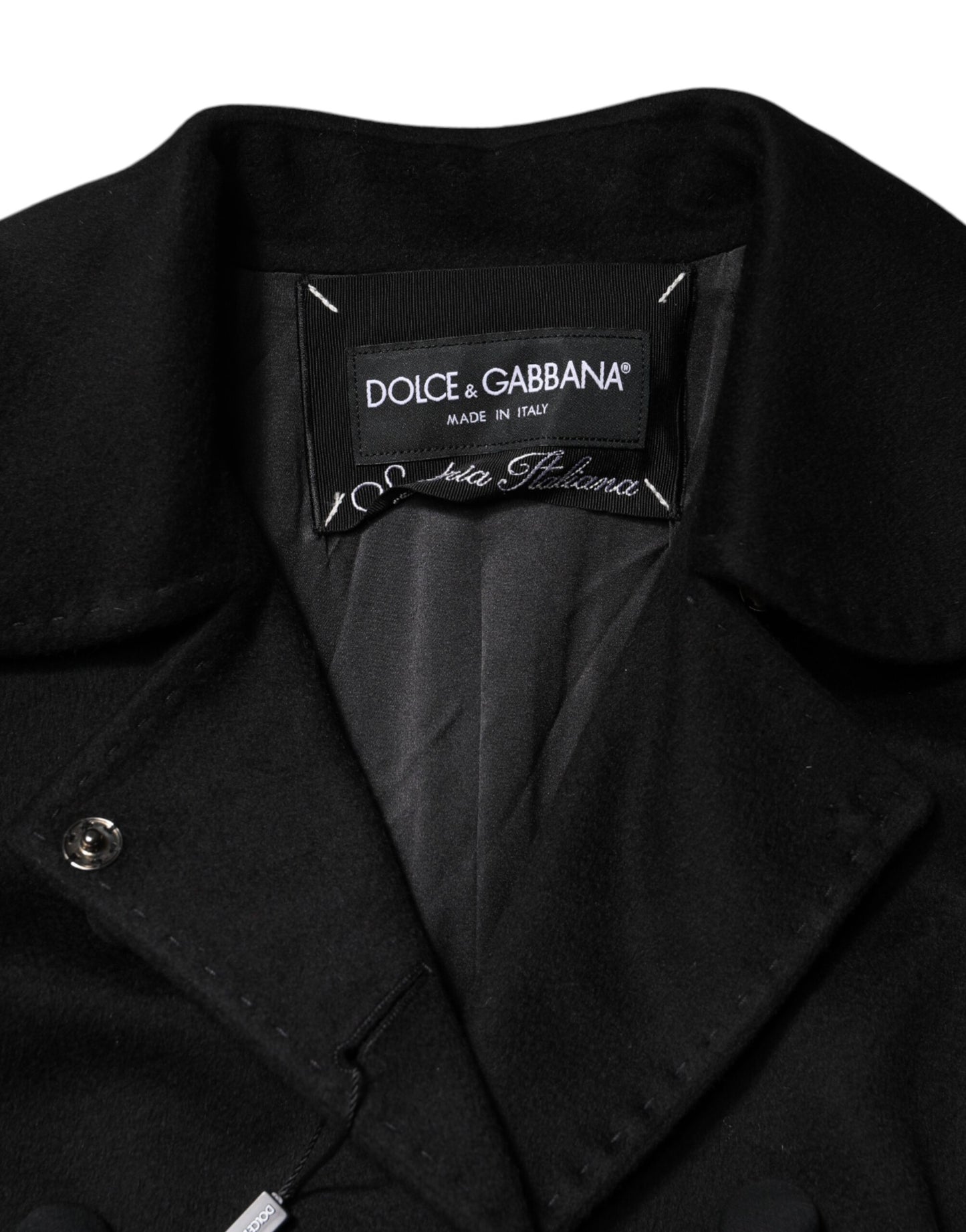 Dolce &amp; Gabbana Sartoria Italiano Blazerjacke aus schwarzer Wolle