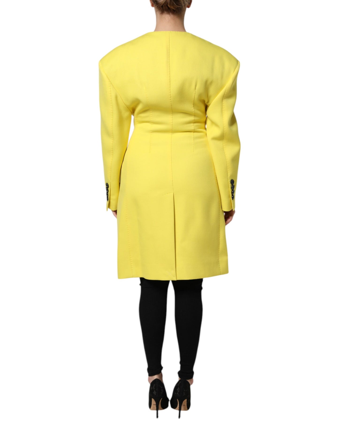 Dolce &amp; Gabbana – Gelbe, zweireihige Trenchcoat-Jacke