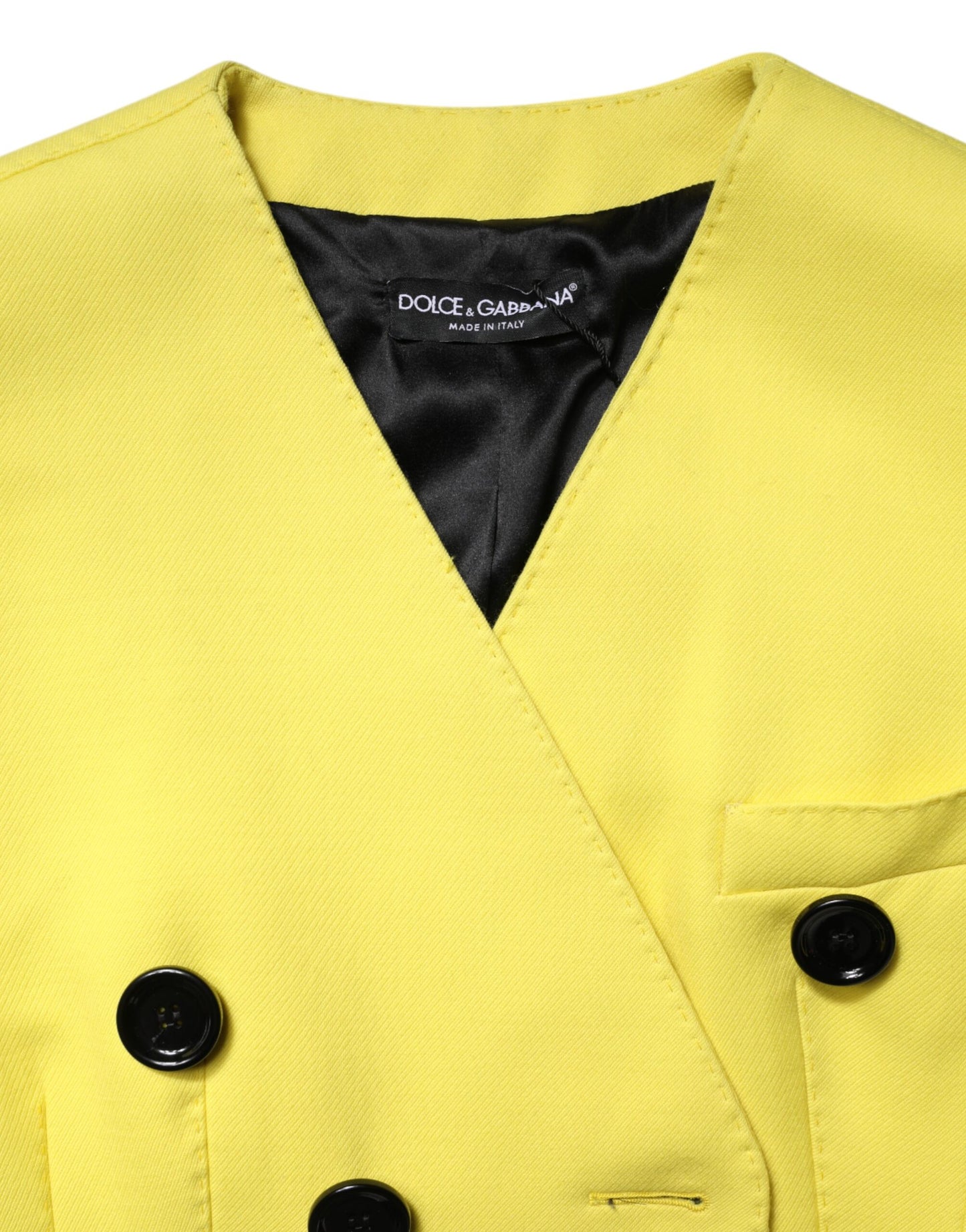 Dolce &amp; Gabbana – Gelbe, zweireihige Trenchcoat-Jacke