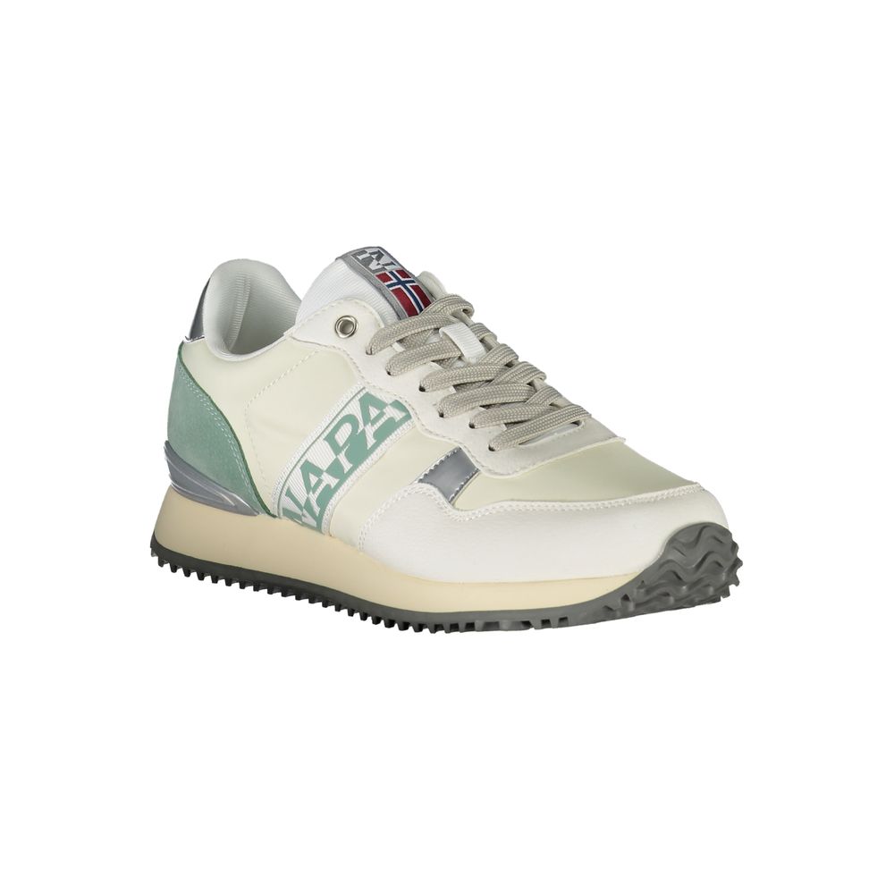 Napapijri – Schicke weiße Sport-Sneaker zum Schnüren mit Kontrastdetails