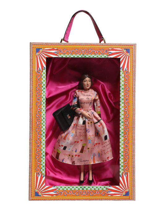 Dolce &amp; Gabbana Rosa Kleid Keramik Porzellan Mode Leder Sicily Puppen