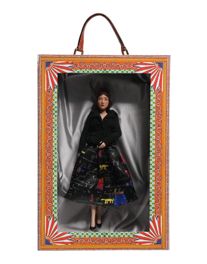 Dolce &amp; Gabbana Schwarzes Kleid Keramik Porzellan Mode Leder Sicily Dolls