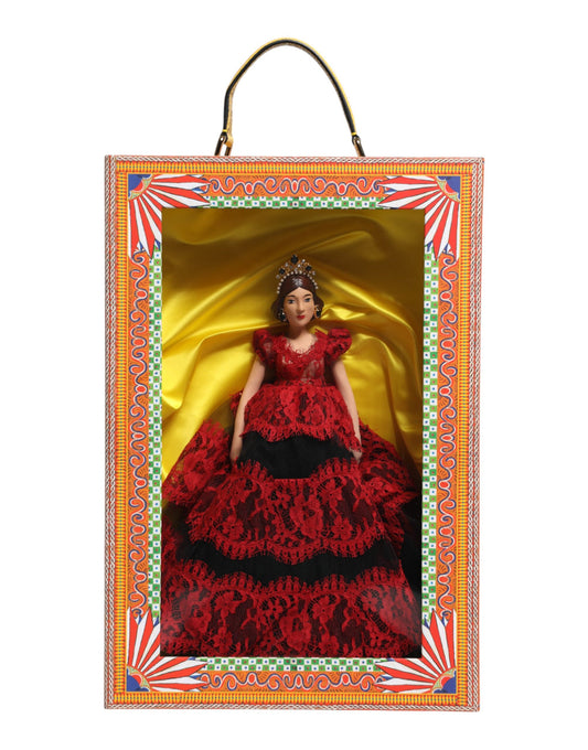Dolce &amp; Gabbana Rotes Kleid Keramik Porzellan Modebox Leder Sicily Dolls