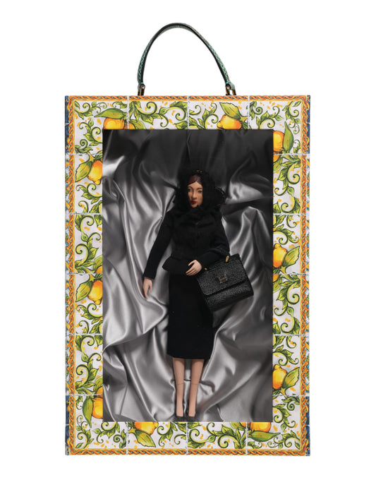 Dolce &amp; Gabbana Schwarzes Kleid Keramik Porzellan Mode Leder Sicily Dolls