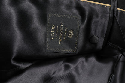 Dolce &amp; Gabbana Schwarzer SICILIA Blazer mit Kristallverzierung