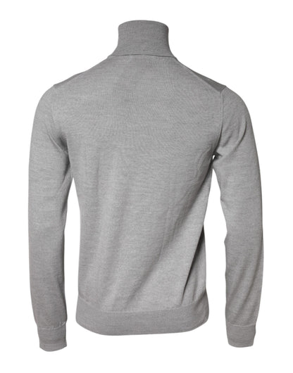 Dolce &amp; Gabbana Grauer Wollstrickpullover für Herren