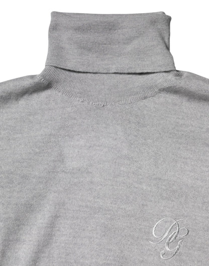 Dolce &amp; Gabbana Grauer Wollstrickpullover für Herren