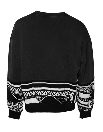 Dolce &amp; Gabbana – Schwarzer Pullover aus Baumwolle mit Logo-Print