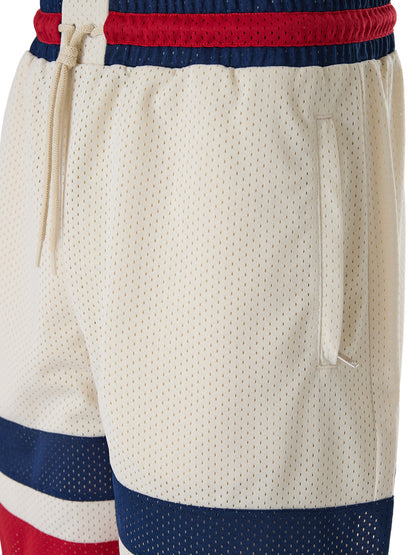 Cremefarbene Gucci-Shorts aus Polyester mit Logo