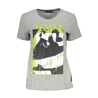 Guess Jeans – Graues Unisex-T-Shirt aus Baumwolle
