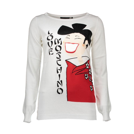 Love Moschino – Weißer Pullover für Damen aus anderen Fasern