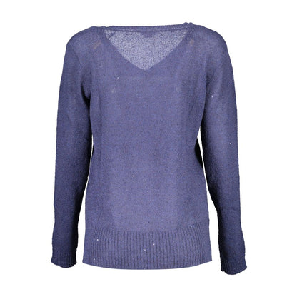 US POLO ASSN. Blauer Acryl-Damenpullover