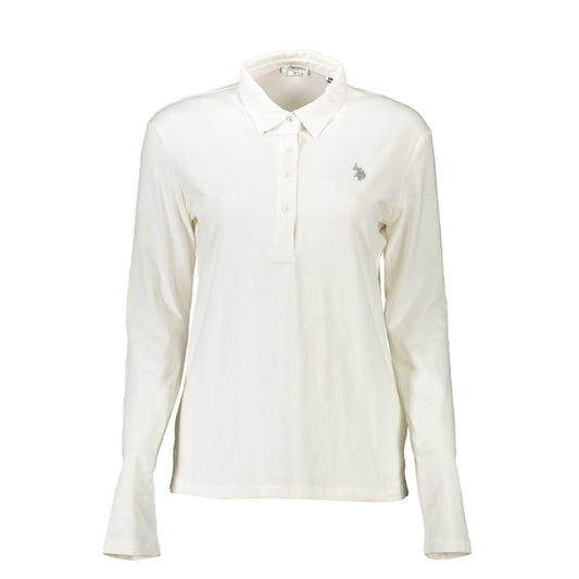 US POLO ASSN. Weißes Damen-Poloshirt aus Baumwolle