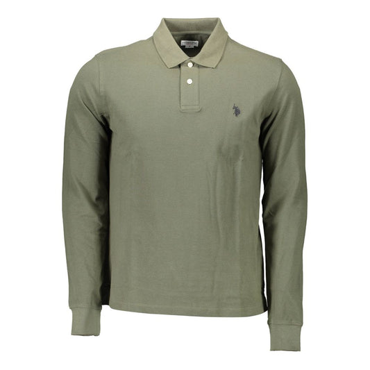 US POLO ASSN. Green Cotton Men Polo Shirt