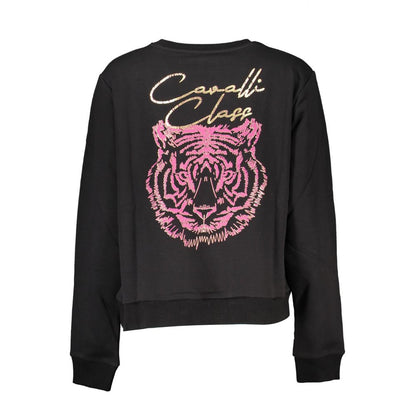 Cavalli Class Schwarzer Baumwollpullover für Damen