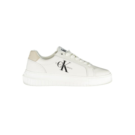 Calvin Klein – Schicke weiße Schnür-Sneaker mit Kontrastdetails