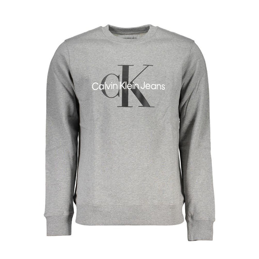 Calvin Klein – Klassisches Sweatshirt mit Rundhalsausschnitt und Logo in Grau