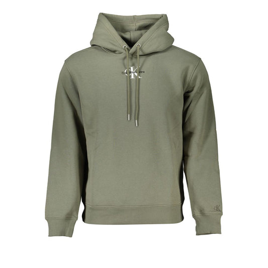 Calvin Klein – Schickes grünes Fleece-Kapuzensweatshirt
