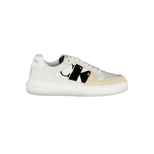 Calvin Klein – Elegante weiße Schnür-Sneaker mit Kontrastdetails