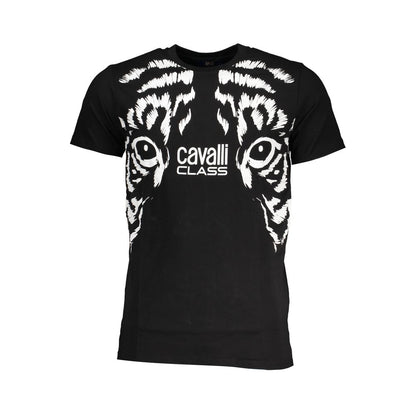 Schwarzes Baumwoll-T-Shirt der Cavalli Class