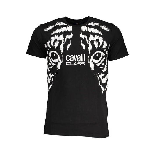 Schwarzes Baumwoll-T-Shirt der Cavalli Class