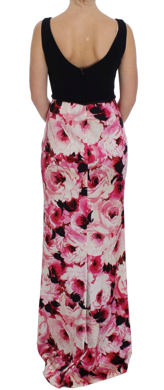 Dolce &amp; Gabbana – Langes Maxi-Etuikleid mit Blumenmuster in Rosa