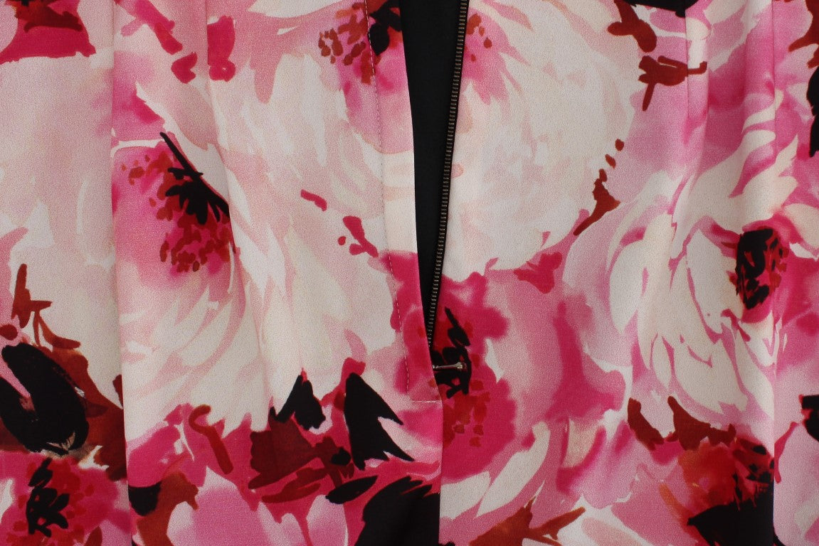 Dolce &amp; Gabbana – Langes Maxi-Etuikleid mit Blumenmuster in Rosa
