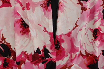 Dolce &amp; Gabbana – Langes Maxi-Etuikleid mit Blumenmuster in Rosa