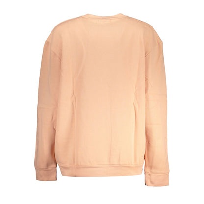 Cavalli Class Eleganter rosa Fleecepullover mit Rundhalsausschnitt
