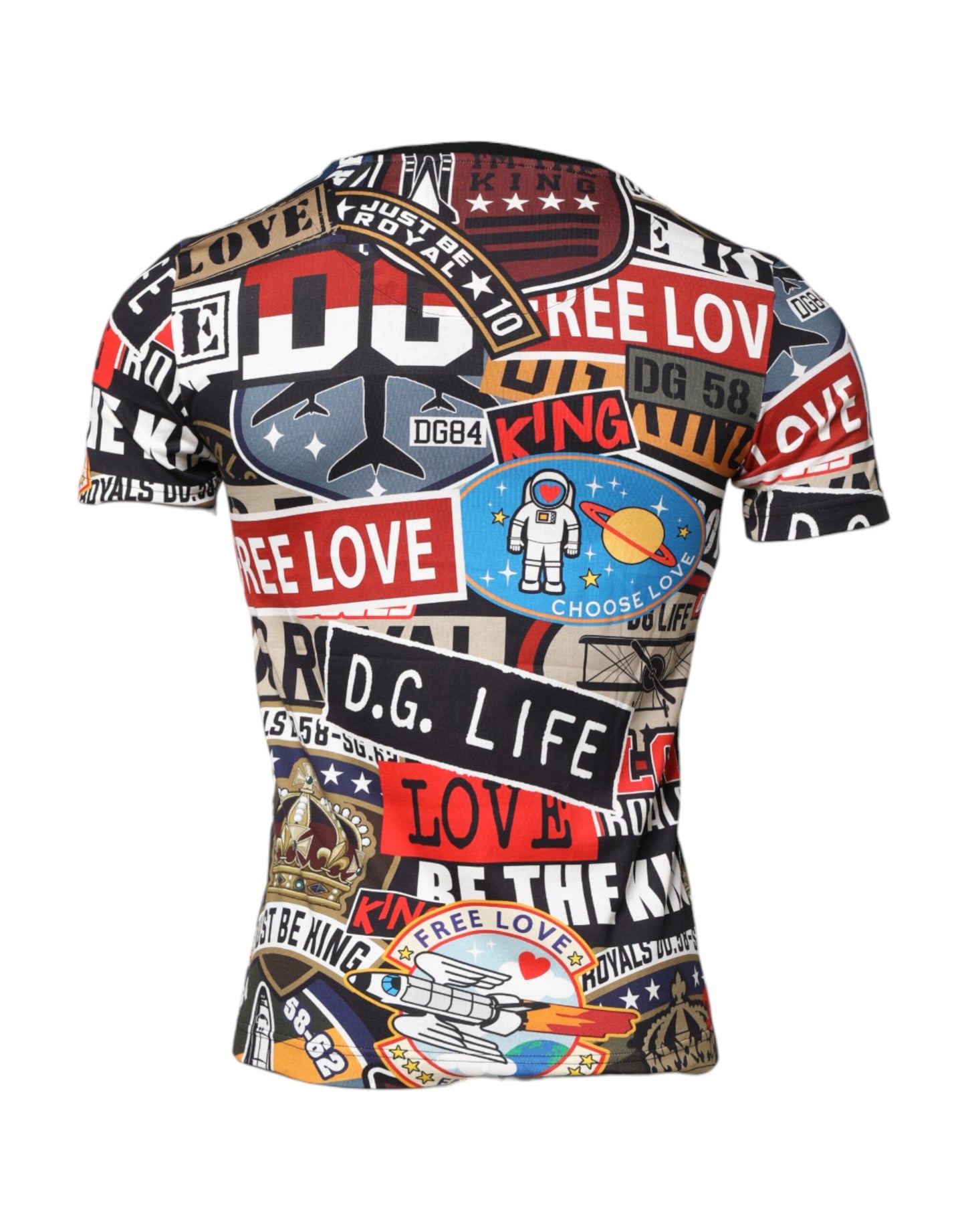 Dolce &amp; Gabbana Multicolor Patchwork Cotton Crew Neck T-shirt