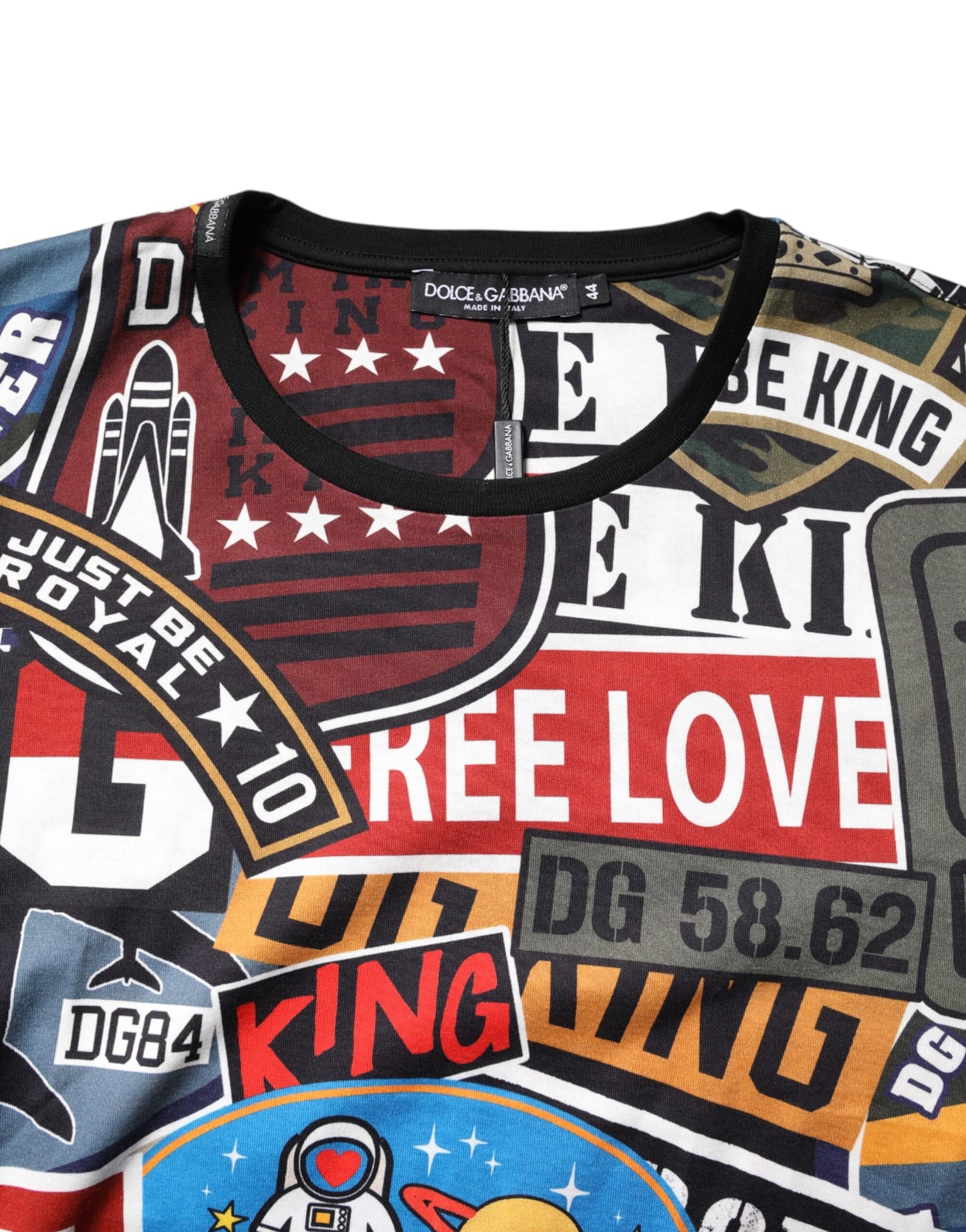 Dolce &amp; Gabbana Multicolor Patchwork Cotton Crew Neck T-shirt