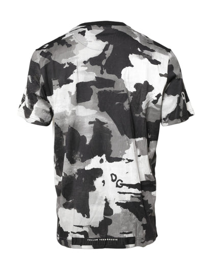 Dolce &amp; Gabbana Multicolor Camouflage Crew Neck T-shirt
