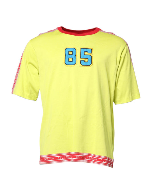 Dolce &amp; Gabbana Green Cotton 85 Patch Crew Neck T-shirt