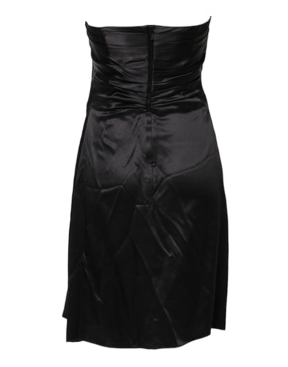 Dolce &amp; Gabbana Schwarzes trägerloses Etui-Minikleid in A-Linie