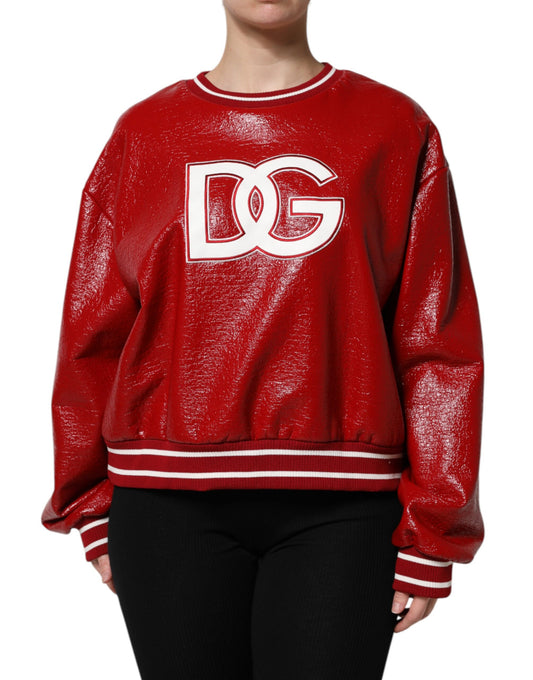 Dolce &amp; Gabbana Pullover aus roter Wolle mit DGLogo-Stickerei