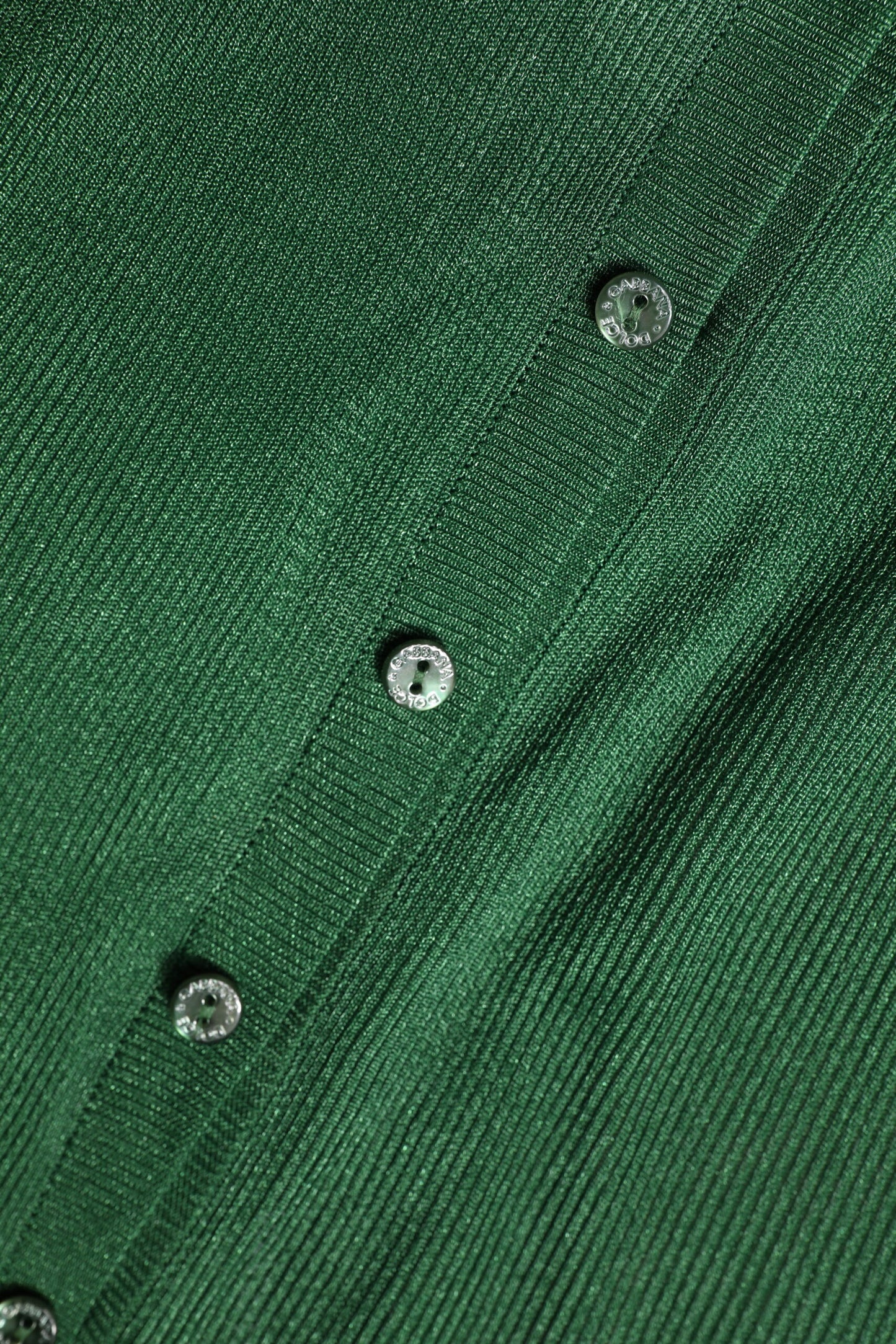 Dolce &amp; Gabbana Grüner Polyester-Cardigan mit langen Ärmeln