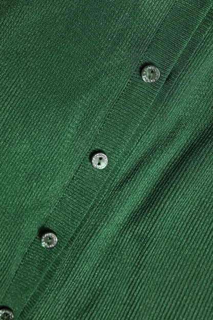 Dolce &amp; Gabbana Grüner Polyester-Cardigan mit langen Ärmeln