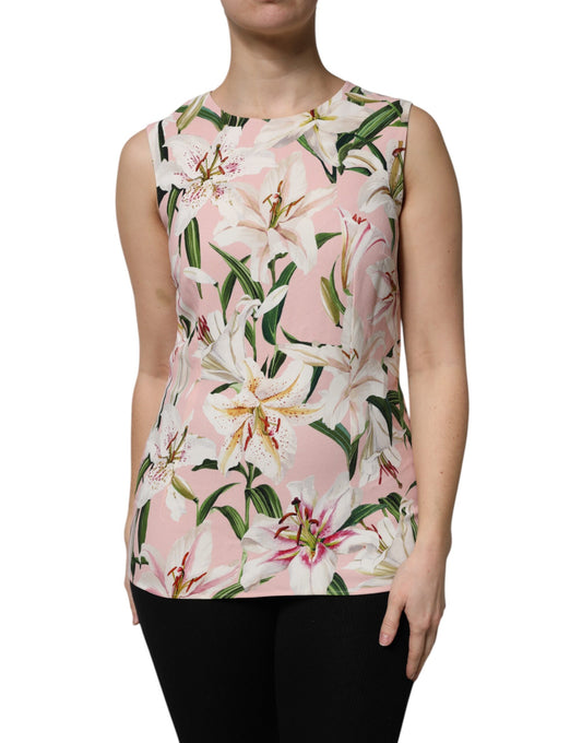 Dolce &amp; Gabbana Tanktop mit Rundhalsausschnitt und mehrfarbigem Blumendruck