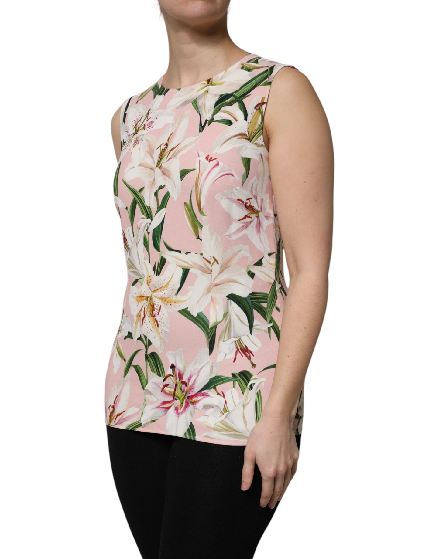 Dolce &amp; Gabbana Tanktop mit Rundhalsausschnitt und mehrfarbigem Blumendruck