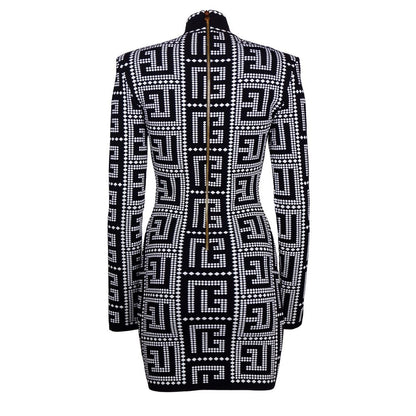 Balmain Schwarzes Viskosekleid