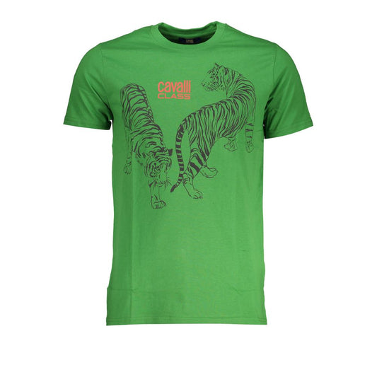 Grünes Baumwoll-T-Shirt der Cavalli-Klasse