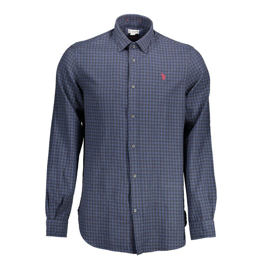US POLO ASSN. Blue Cotton Men Shirt