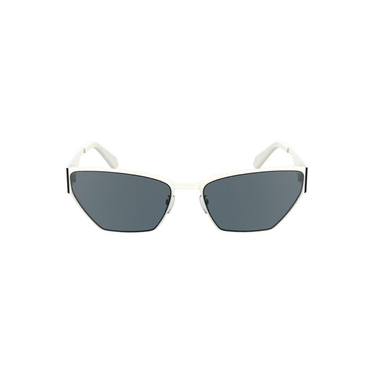 Calvin Klein Damen Sonnenbrille, Weißmetallic